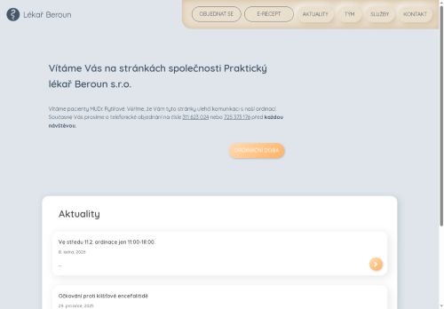 Zobrazit webové stránky Praktický lékař pro dospělé - MUDr. Vendula Rytířová, MUDr. Roman Kala