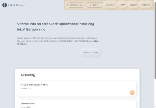 Zobrazit webové stránky Praktický lékař pro dospělé - MUDr. Vendula Rytířová, MUDr. Lívia Turková