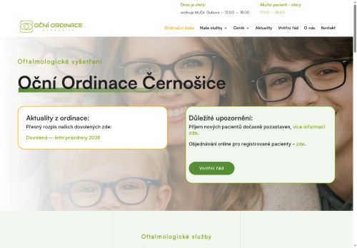 Zobrazit webové stránky Oční ordinace - MUDr. Miluše Dubová, MUDr. Marie Rotnáglová