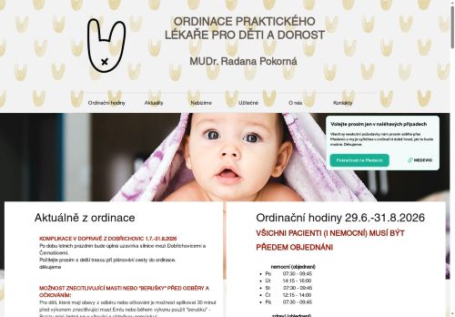 Zobrazit webové stránky Praktický lékař pro děti a dorost - MUDr. Radana Pokorná