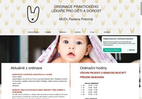Zobrazit webové stránky Praktický lékař pro děti a dorost - MUDr. Radana Pokorná