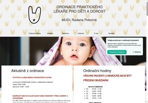 Zobrazit webové stránky Praktický lékař pro děti a dorost - MUDr. Radana Pokorná