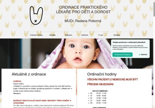 Zobrazit webové stránky Praktický lékař pro děti a dorost - MUDr. Radana Pokorná