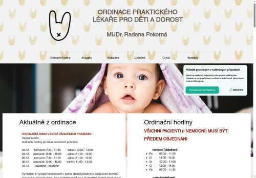 Zobrazit webové stránky Praktický lékař pro děti a dorost - MUDr. Radana Pokorná