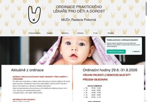 Zobrazit webové stránky Praktický lékař pro děti a dorost - MUDr. Radana Pokorná