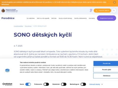 SONO dětských kyčlí Nemocnice Benešov