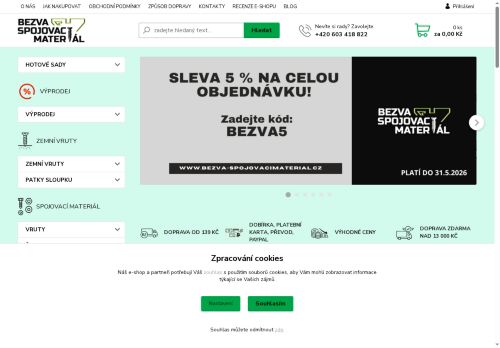 Zobrazit webové stránky Bezva spojovací materiál
