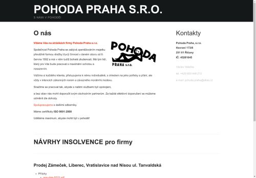 Zobrazit webové stránky Pohoda Praha, s.r.o.