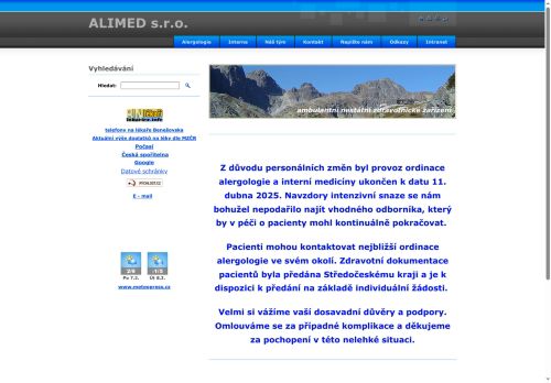 Zobrazit webové stránky Ambulance alergologie a klinické imunologie ALIMED - MUDr. Elena Kolouchová