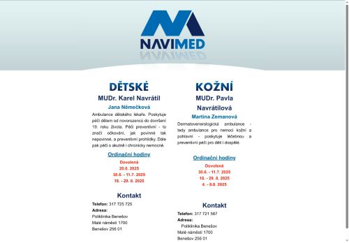 Zobrazit webové stránky Praktický lékař pro děti a dorost Navimed - MUDr. Karel Navrátil