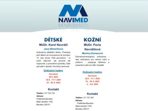 Praktický lékař pro děti a dorost Navimed - MUDr. Karel Navrátil