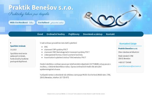 Zobrazit webové stránky Praktický lékař pro dospělé a interní ordinace - MUDr. Milena Hofmanová