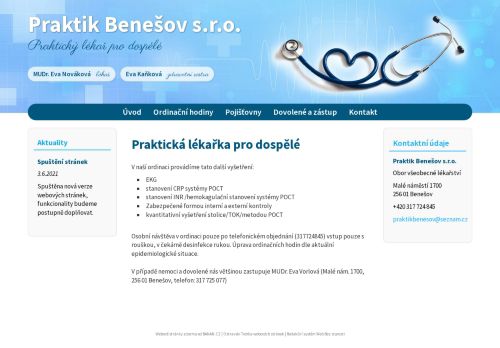 Zobrazit webové stránky Praktický lékař pro dospělé a interní ordinace - MUDr. Milena Hofmanová