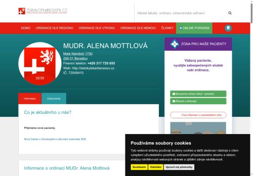 Zobrazit webové stránky Praktický lékař pro děti a dorost - MUDr. Alena Mottlová