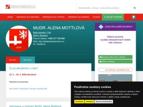 Praktický lékař pro děti a dorost - MUDr. Alena Mottlová