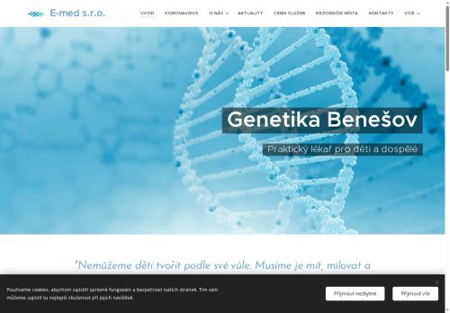 Zobrazit webové stránky Genetická ambulance E-med s.r.o. - MUDr. Elsa Zemánková, MUDr. Marcela Klápová