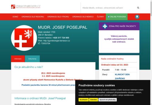Zobrazit webové stránky Gynekologie - MUDr. Josef Posejpal