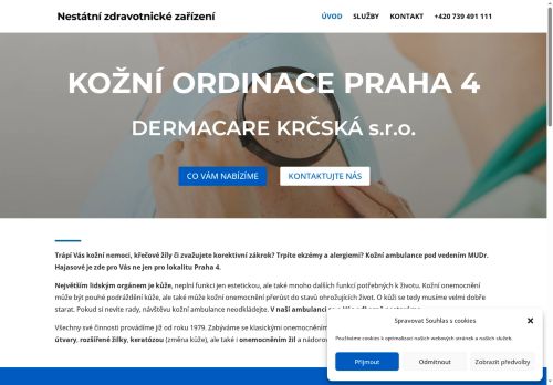 Zobrazit webové stránky Kožní ordinace Dermacare Krčská - MUDr. Marta Hajasová