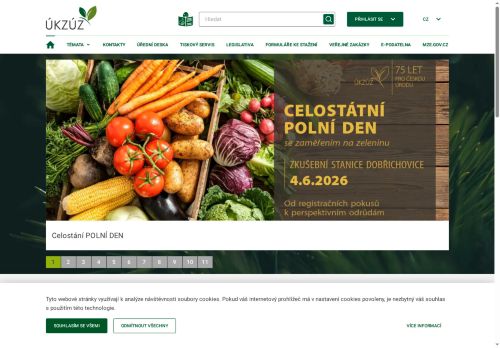 Webové stránky Ústřední kontrolní a zkušební ústav zemědělský, Ostrožská Nová Ves