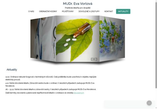 Zobrazit webové stránky Praktický lékař pro dospělé - MUDr. Eva Vorlová