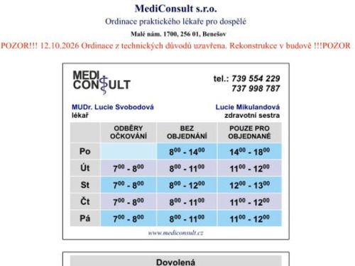 Praktický lékař pro dospělé MediConsult - MUDr. Lucie Luderová