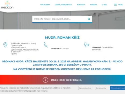 Gynekologie MEDICON - MUDr. Roman Kříž
