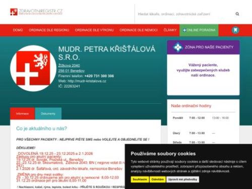 Praktický lékař pro dospělé - MUDr. Petra Křišťálová