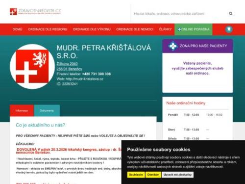 Praktický lékař pro dospělé - MUDr. Petra Křišťálová