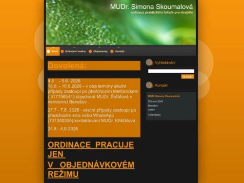 Praktický lékař pro dospělé - MUDr. Simona Skoumalová