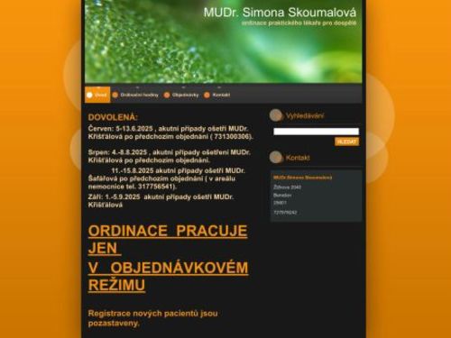 Praktický lékař pro dospělé - MUDr. Simona Skoumalová