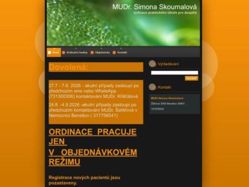 Praktický lékař pro dospělé - MUDr. Simona Skoumalová
