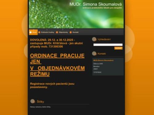 Praktický lékař pro dospělé - MUDr. Simona Skoumalová