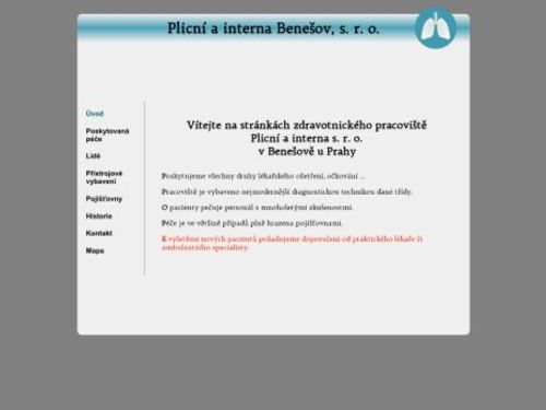 Plicní a interna Benešov, s.r.o. - MUDr. Alena Havlíková, MUDr. Romana Stibůrková