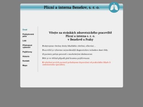 Plicní a interna Benešov, s.r.o. - MUDr. Alena Havlíková, MUDr. Romana Stibůrková