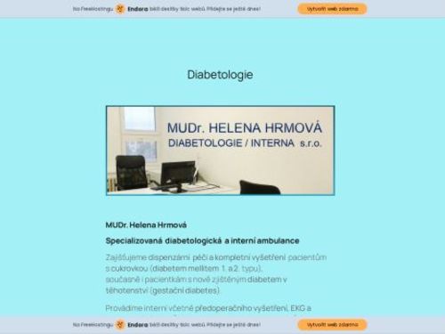 Diabetologická a interní ambulance - MUDr. Helena Hrmová
