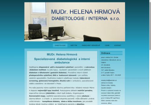 Zobrazit webové stránky Diabetologická a interní ambulance - MUDr. Helena Hrmová