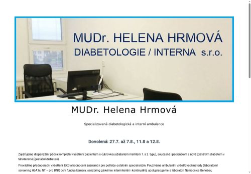 Zobrazit webové stránky Diabetologická a interní ambulance - MUDr. Helena Hrmová