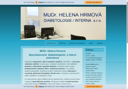 Zobrazit webové stránky Diabetologická a interní ambulance - MUDr. Helena Hrmová