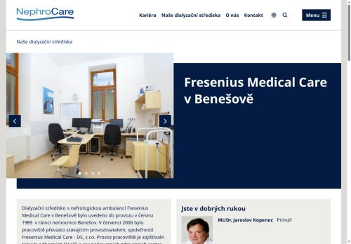 Zobrazit webové stránky Dialyzační středisko s nefrologickou ambulancí Fresenius Medical Care Benešov