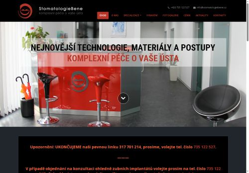 Zobrazit webové stránky StomatologieBene s.r.o.- MUDr. Zbyněk Doležal, MDDr. Lenka Šašková