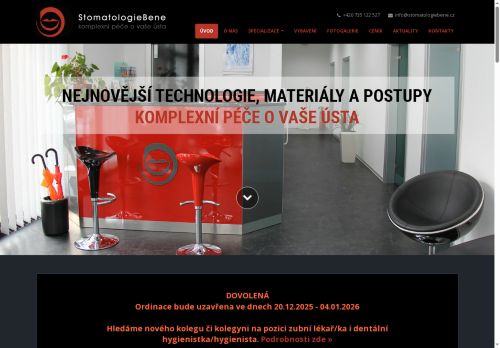 Zobrazit webové stránky StomatologieBene s.r.o.- MUDr. Zbyněk Doležal, MDDr. Lenka Šašková