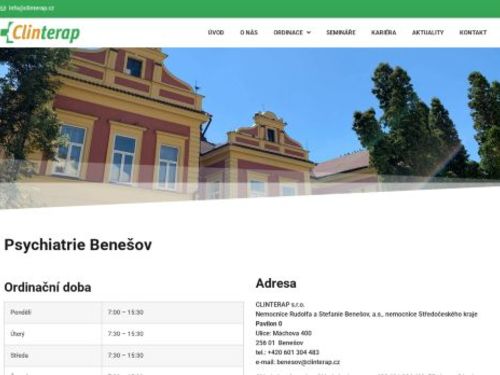 Psychiatrie CLINTERAP Benešov - MUDr. Yvona Hendrychová