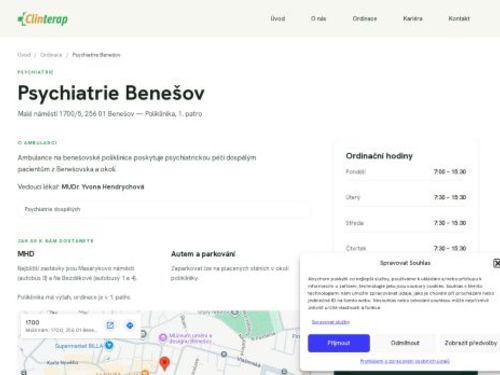 Psychiatrie CLINTERAP Benešov - MUDr. Yvona Hendrychová