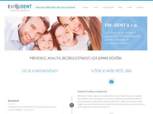 Zubní ordinace EM-dent - MUDr. Eva Šlechtová, MUDr. Petra Kuchařová