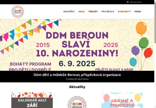Webové stránky Dům dětí a mládeže Beroun, příspěvková organizace, Beroun