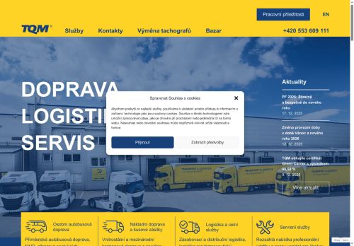 Webové stránky TQM - holding s.r.o., Nymburk