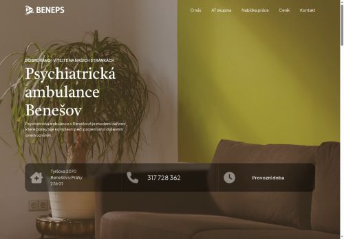 Zobrazit webové stránky Psychiatrická ambulance BENEPS - MUDr. Katarína Hánělová, MUDr. Halka Korcová, MUDr. Zuzana Řeřichová