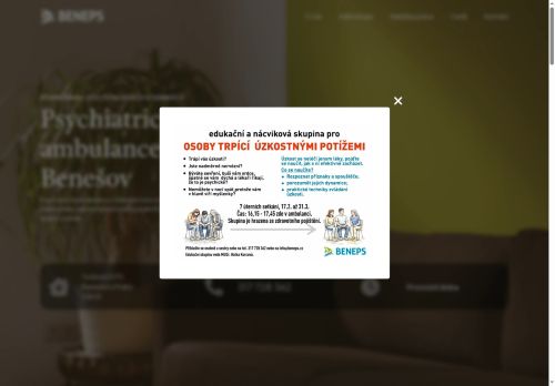 Zobrazit webové stránky Psychiatrická ambulance BENEPS - MUDr. Katarína Hánělová, MUDr. Halka Korcová, MUDr. Zuzana Řeřichová