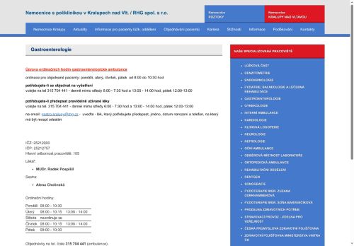 Zobrazit webové stránky Gastroenterologie - MUDr. Radek Pospíšil