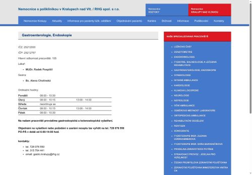 Zobrazit webové stránky Gastroenterologie - MUDr. Radek Pospíšil